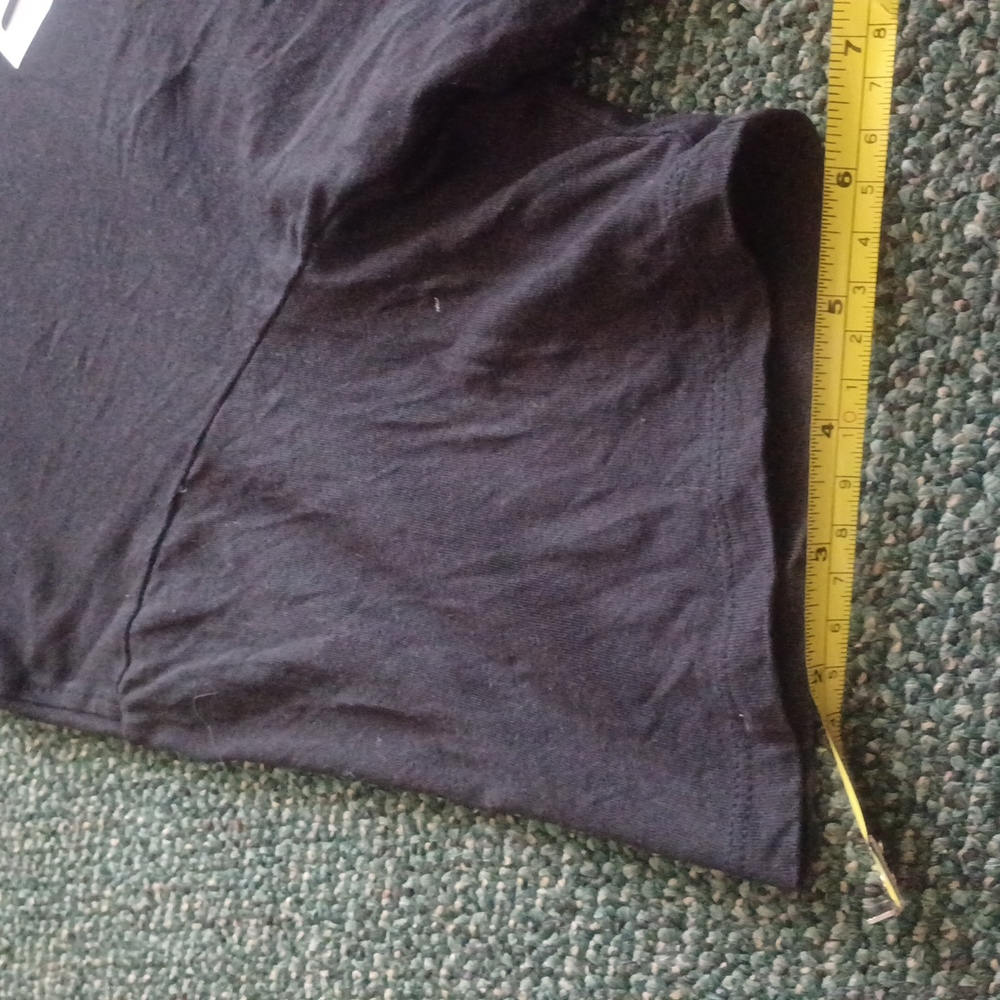 Puma Black Crop Top with white Puma Logo Cropped Tee Women's size L - Picture 15 of 16